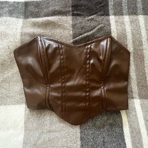 PRINCESS POLLY faux leather crop corset/bustier